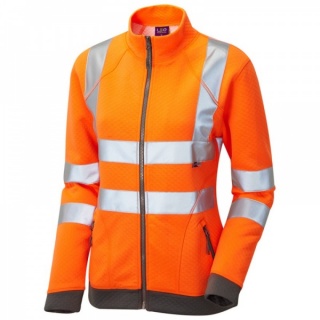 Leo Workwear SSL03-O Hollicombe ISO 20471 Class 2 Womens EcoViz RIS-3279-TOM Sweatshirt Orange